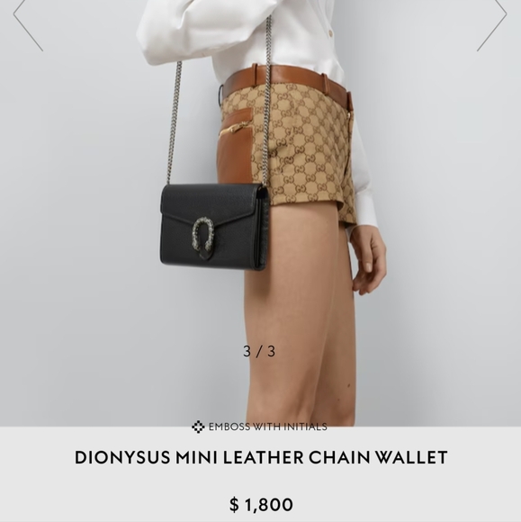 Gucci Dionysus suede chain wallet - Picture 2 of 9